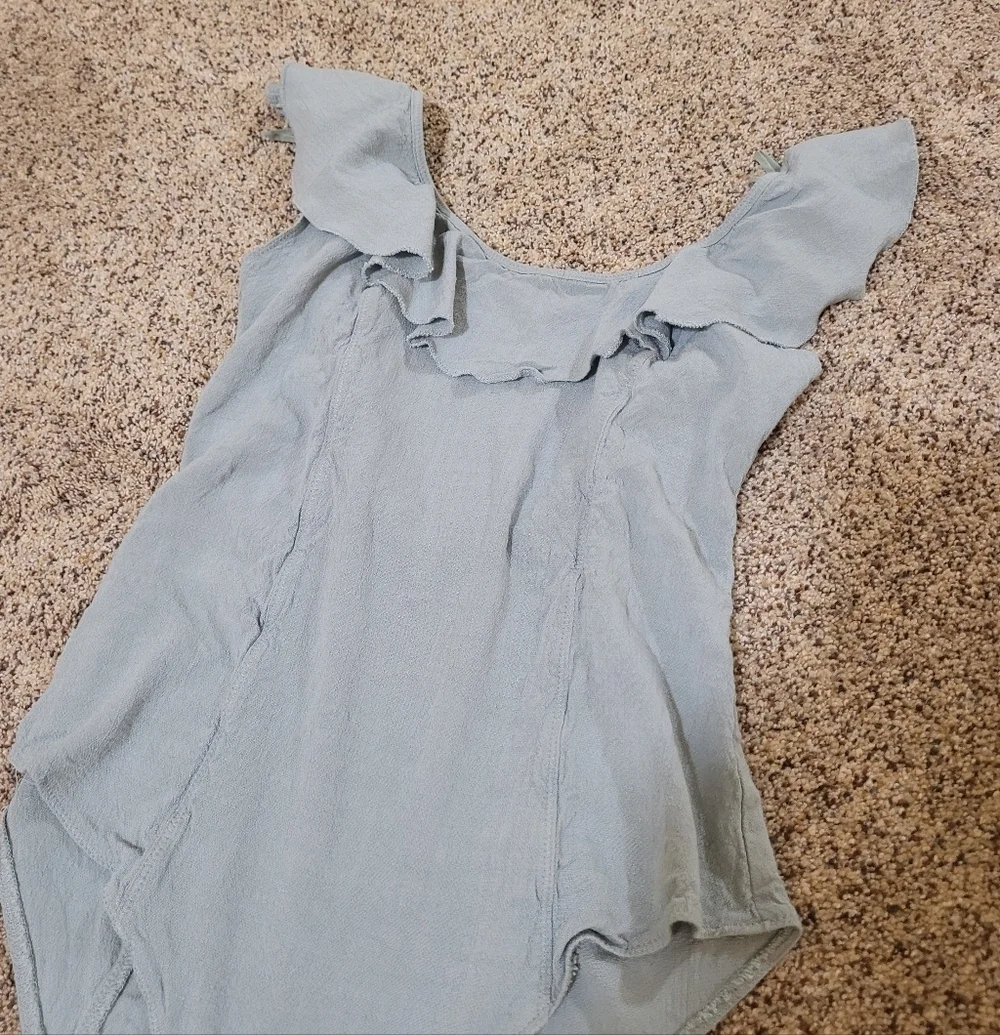 Free People Intimatley Ruffle Bodysuit Size Small